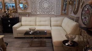 Corner sofa Alexi genuine leather with sleep function