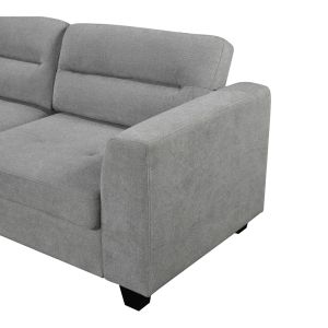 Ъглов диван десен ъглов дамаска Camile тъмно сив 270x174x95см