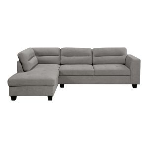 Ъглов диван десен ъглов дамаска Camile тъмно сив 270x174x95см