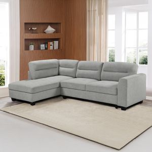 Ъглов диван десен ъглов дамаска Camile тъмно сив 270x174x95см