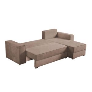 Corner sofa Luna in brown color with dimensions 276x175x83cm