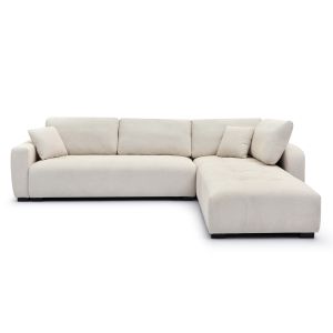 Ъглов диван обръщащ Medel Hm3288.02 екру пе плата 296x208x80всм.