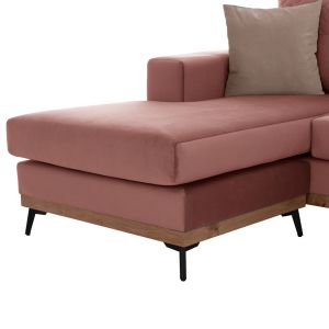 Portofino 2-Piece Corner Sofa with Pink Stain-Resistant Fabric