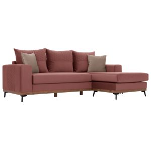 Portofino 2-Piece Corner Sofa with Pink Stain-Resistant Fabric