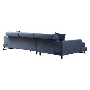 Corner sofa textile fabric blue color 308/190x92cm with pre-order