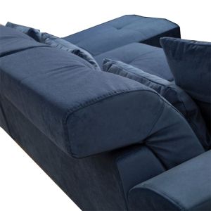 Corner sofa textile fabric blue color 308/190x92cm with pre-order