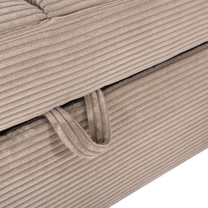Corner sofa bed Aldo right corner with storage space beige fabric 256x91-159x87hcm Hm3276,01r