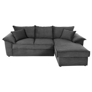 Corner sofa bed Aldo with storage space textile fabric anthracite color 256x91-159x87hcm Hm3276,02r