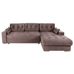Corner sofa bed with storage space Clancy Hm3281,03r brown fabric 308x181x92hcm