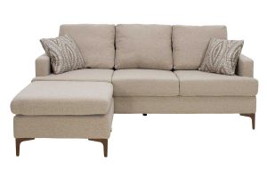 Corner sofa with beige fabric 185x140x70cm