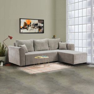 Ъглов разтегателен диван Migros бежов 268x167x80см