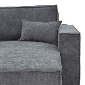 Kerbian corner sofa bed with reversible seat, dark gray color, fabric, 273x162x92cm