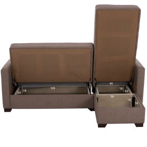Corner reversible sofa bed in brown Hm3244,02