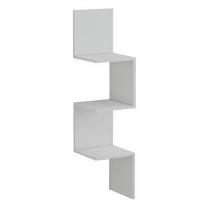 Corner shelf/wall bookcase Illusion melamine white 25x25x105.4hcm Hm8935.12