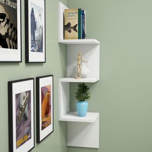 Corner wall shelf Insta white 25x25x105.5cm