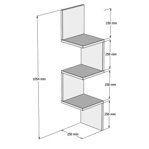 Corner wall shelf Insta white 25x25x105.5cm