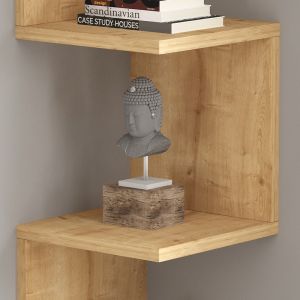 Corner wall shelf Insta made of oak 25x25x105.5cm