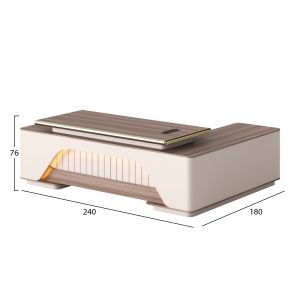 Ъглово офис бюро серия Superon Hm2137l меламин в бежово - Led осветление 240x180x76всм.