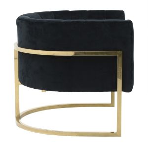 Black plush armchair Pure Elegance Gold Black