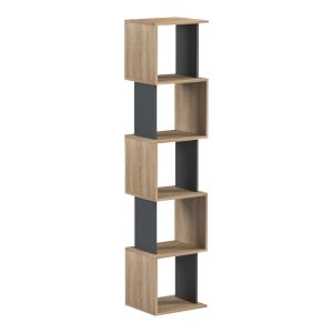 Bookcase Cubik sonoma - anthracite 35x30x161cm