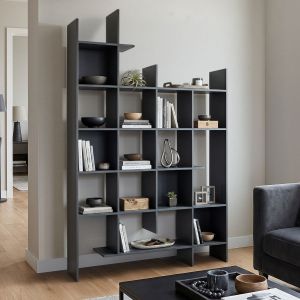 Bookcase Manco anthracite 122x25.5x188cm