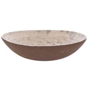 White ceramic plate with black base 39X39X10 cm