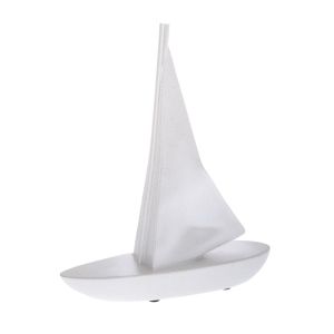 White polyresin boat 14X5X17 cm
