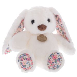 White plush bunny with colorful ears and feet 20X24 38 cm