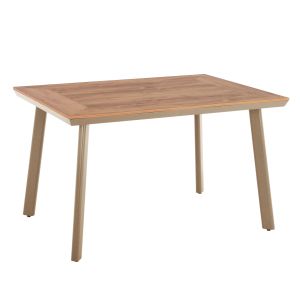 Aluminum table Taber HM5562.04 cappuccino with polywood top 120X80X72.5 cm.
