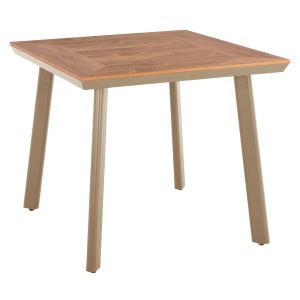 Aluminum square dining table Taber HM5563.04 cappuccino with polywood top 80X80X73 cm.