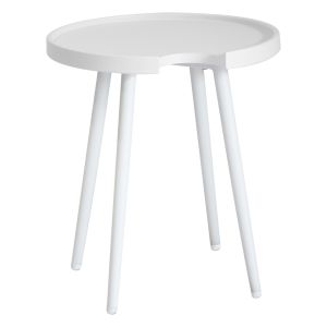 Garden round side table Teroc HM6433.02 aluminum color in white Φ47X53HСМ.