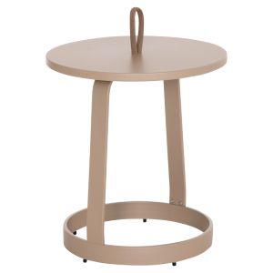 Garden side table Mino HM6433.03 aluminum and rope in cappuccino Φ47X53HСМ.