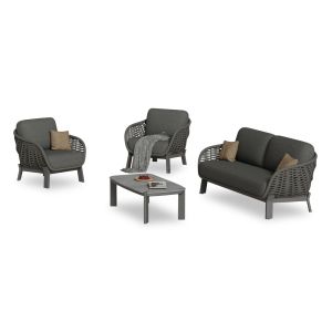 ГРАДИНСКИ СЕТ ОТ 4 ЧАСТИ АМЕТИСТ SM6501.01 ТЪМНО СИВ АЛУМИНИЕВ-ВЪЖЕ-СИНТРОВАН КАМЪК