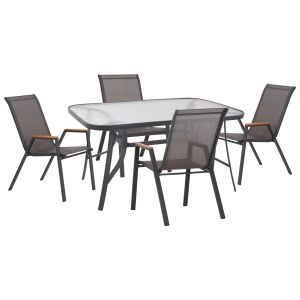 Градински сет от 5 части Bruno HM10729.01 метални столове и маса 140X80 см сиви