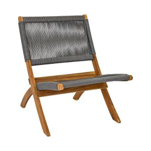 Градински стол Ivy натурална акациева дървесина със сив шнур 72X60X75СМ