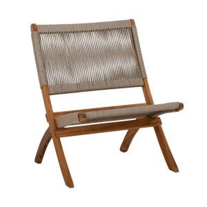 Градински стол Ivy натурално акациево дърво с бежов шнур 72X60X75СМ