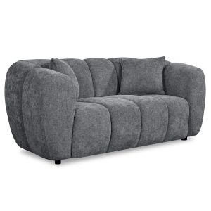 Two-seater sofa, Opale, SM3320.01, gray fabric, 177X96X76WCM.