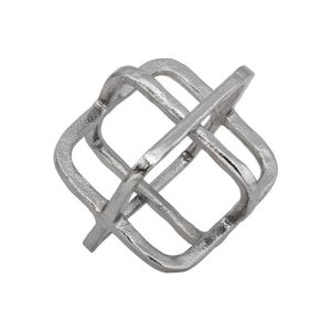 Декоративна настолна декорация кубче, никелов цвят 15X13X14СМ