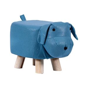 Декоративна платнена табуретка куче син цвят 40X24X25СМ