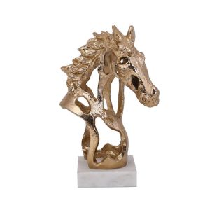 Декоративна фигура кон, антично златен цвят 18X14X26СМ