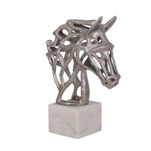 Декоративна фигура кон, никелов цвят 24X10X30СМ