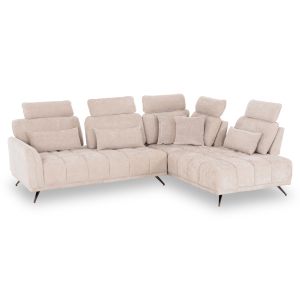 Right corner 5-seater sofa Myron SM3318.02R ecru fabric 290X110-225X110H