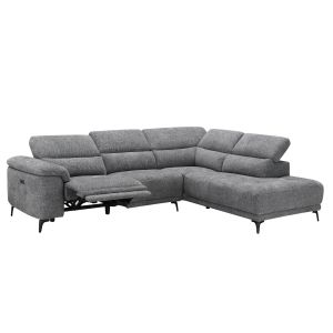 Right corner 5-seater sofa with adjustable backrests Commodus SM3315.01R gray fabric 275X104X77 cm.