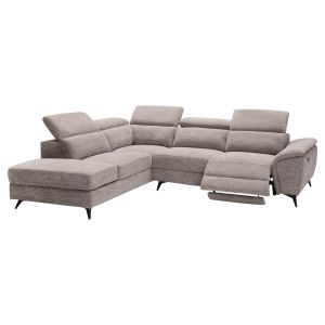 Left corner sofa - with headrests and storage space RESTRO HM3339.02L beige fabric 284X224X76ВСМ.