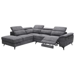 Left corner sofa - with headrests and storage space RESTRO HM3339.01L gray fabric 284X224X76ВСМ.