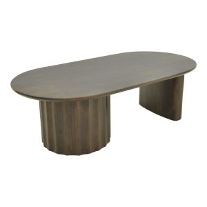 Designer coffee table Flute Bold solid mango wood wenge 130x65x40Eκ