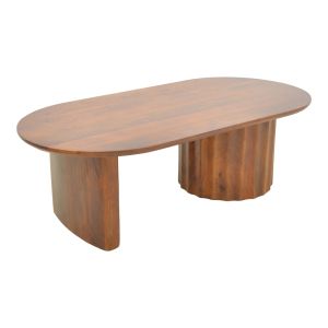 Designer coffee table Flute Bold solid mango wood wenge 130x65x40Eκ