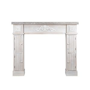 Дървена камина Deco, светло сива, 120X23.5X101СМ