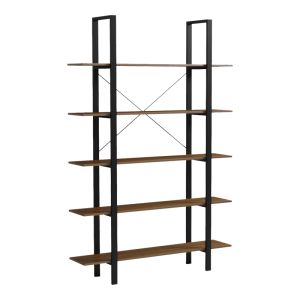 Bookshelf Varous walnut-black metal 120x28x180cm