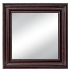 Кафяво пластмасово квадратно огледало (дървен ефект) 60X60 см